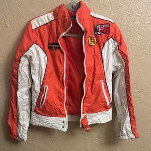 Vintage Orange and White Racing Jacket